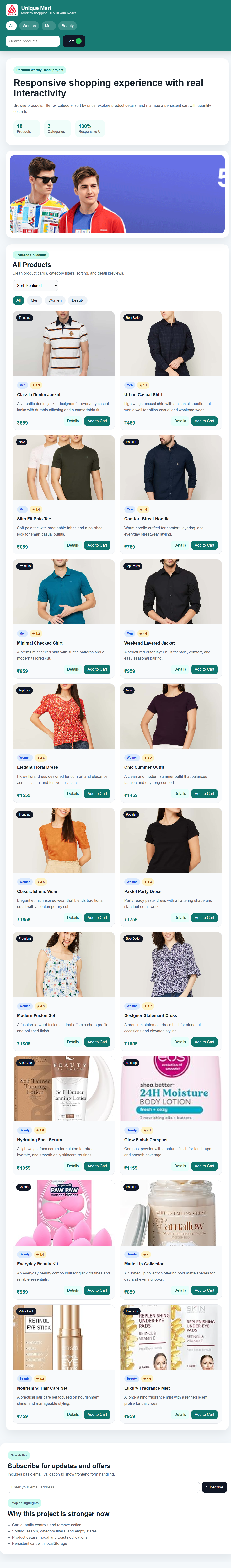 UniqueMart E-Commerce